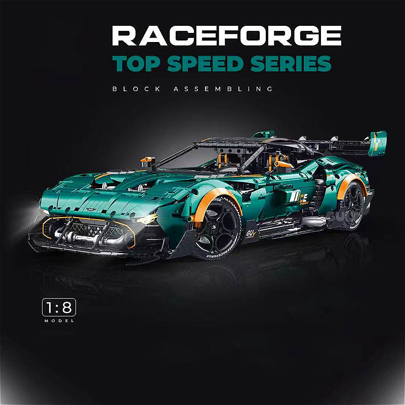 1:8  Hypercar Model with RC Doors, Hood and Smoke Diffuser, Suspension, 3786 Metallic Pieces