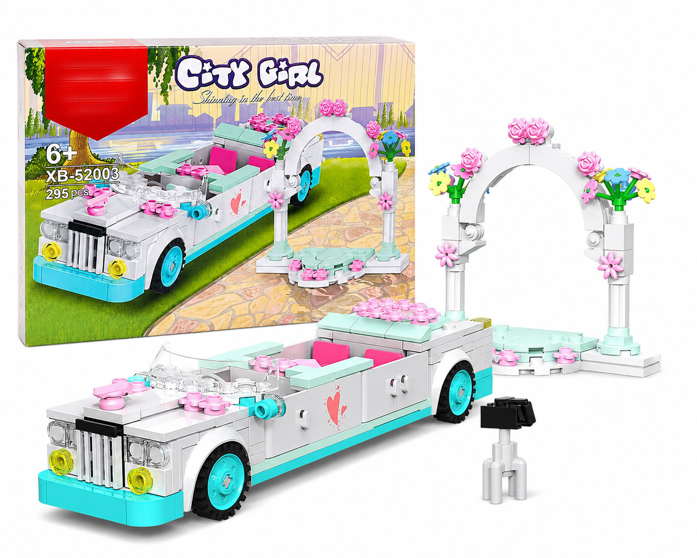 Wedding Limousine with Floral Arch and 2 Minifigures